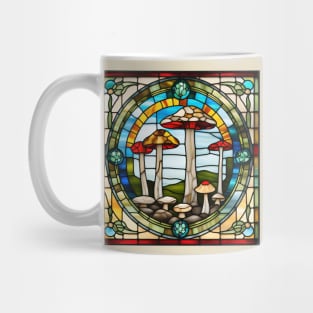 Forest Floor Mushies Stained Glass Mug